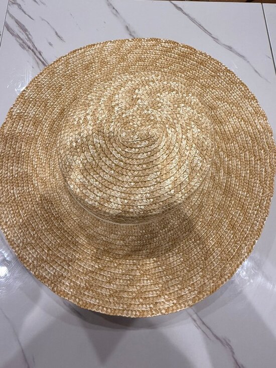 Miu Miu Logo Ribbon Raffia Hat Authentic